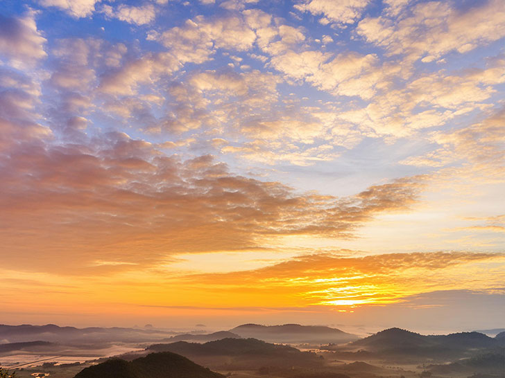 美しい夕焼け空と雲