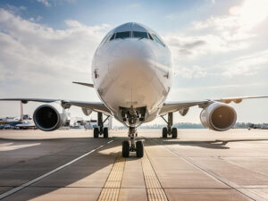 飛行場に停泊している飛行機