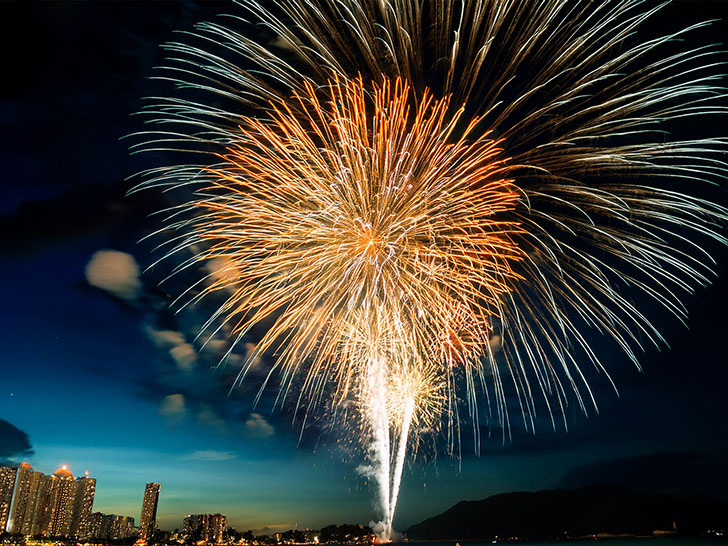 夜空いっぱいの打ち上げ花火