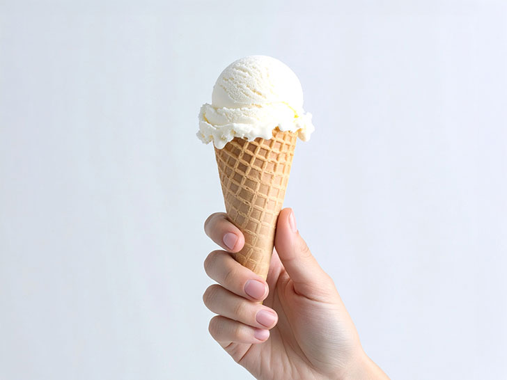 アイスクリームを持つ手