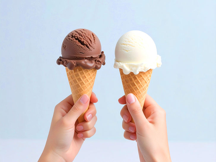 アイスクリームを持つ手