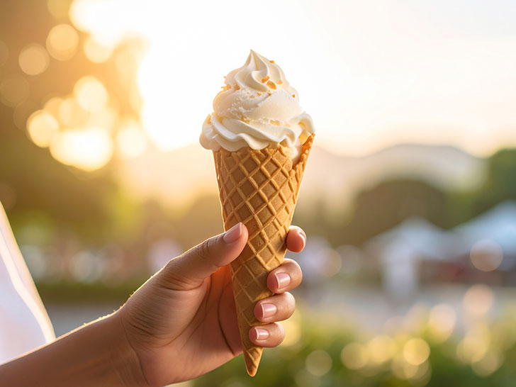 アイスクリームを持つ手