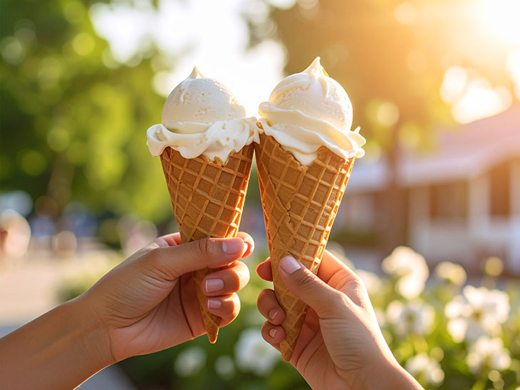 アイスクリームを持つ手