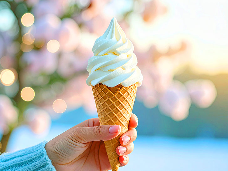 アイスクリームを持つ手