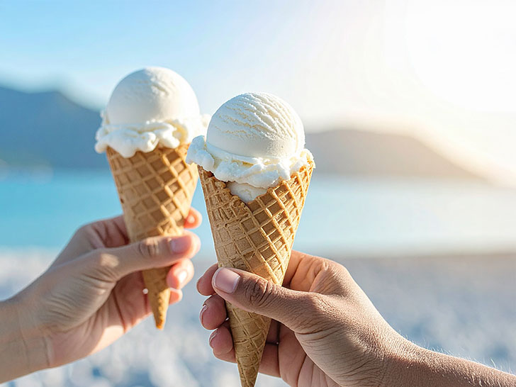 アイスクリームを持つ手