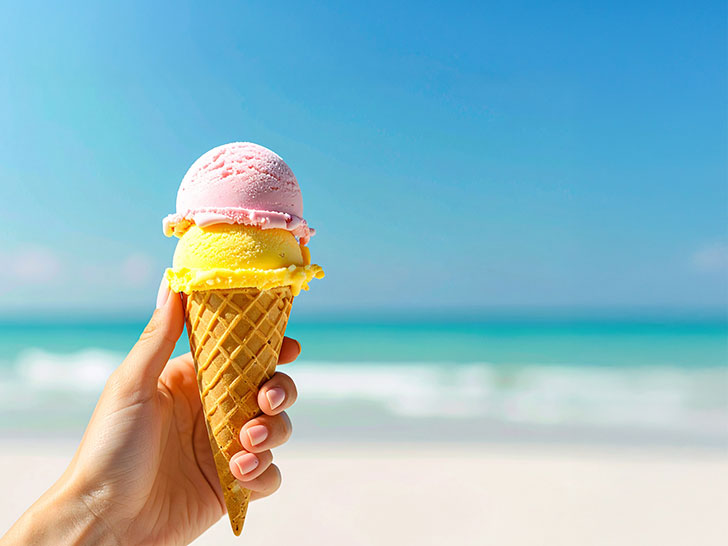 アイスクリームを持つ手