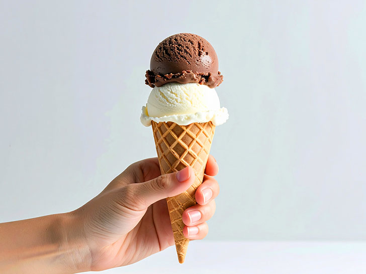 アイスクリームを持つ手