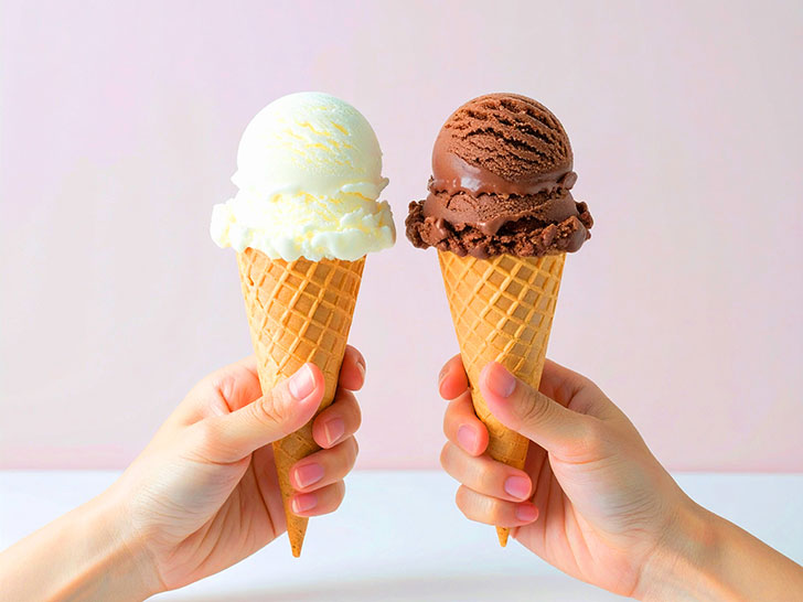 アイスクリームを持つ手