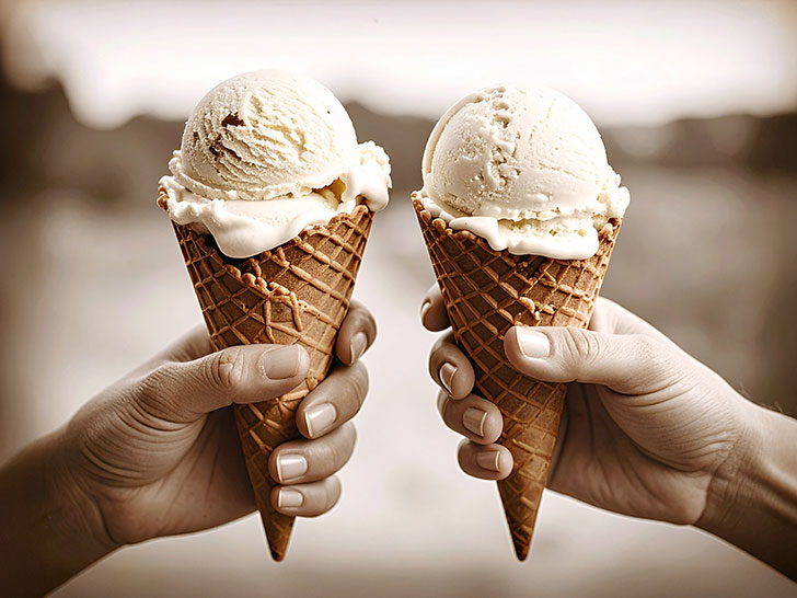 アイスクリームを持つ手