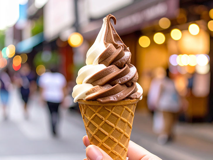 アイスクリームを持つ手