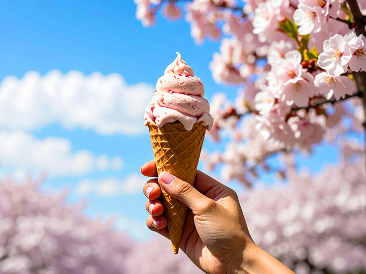 アイスクリームを持つ手