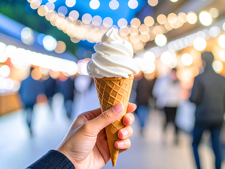 アイスクリームを持つ手
