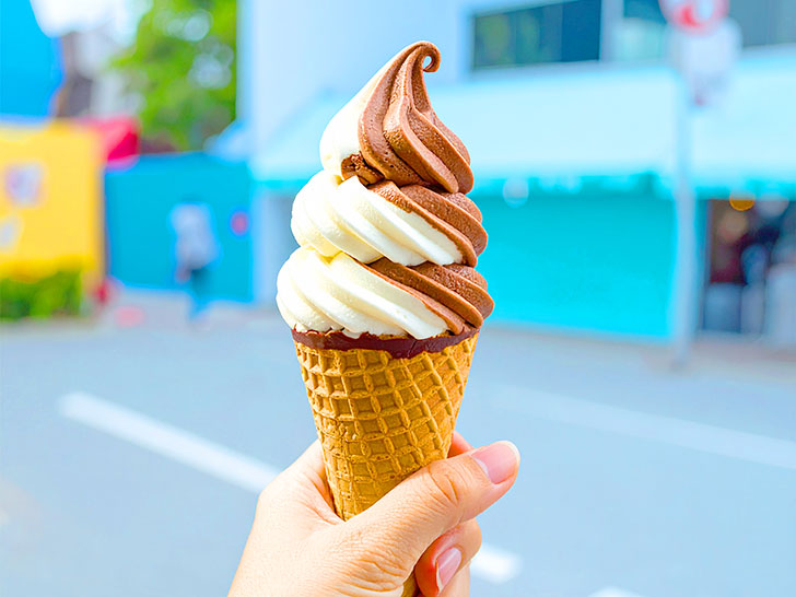 アイスクリームを持つ手