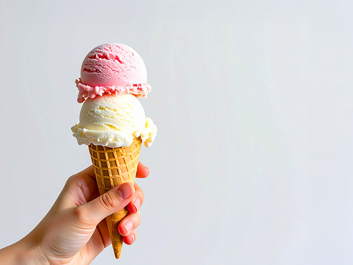 アイスクリームを持つ手