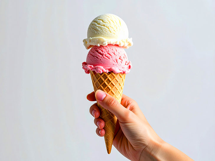 アイスクリームを持つ手