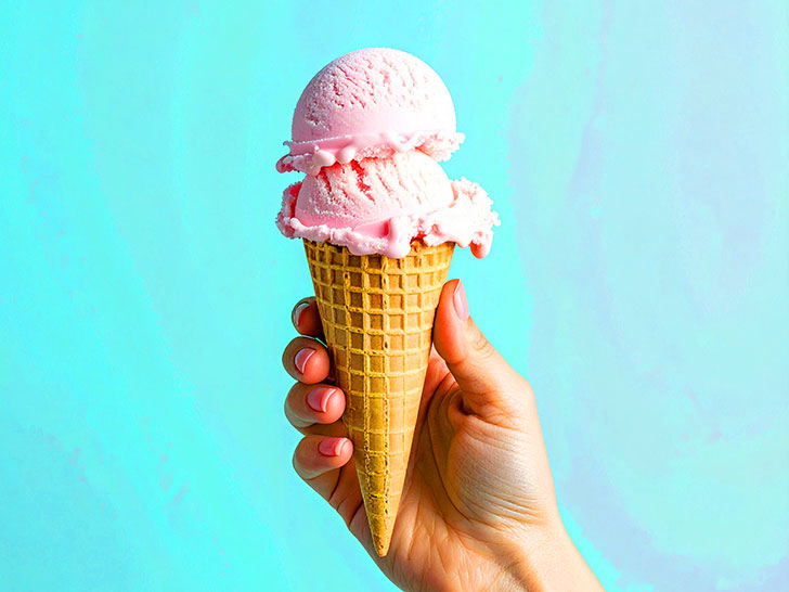 アイスクリームを持つ手