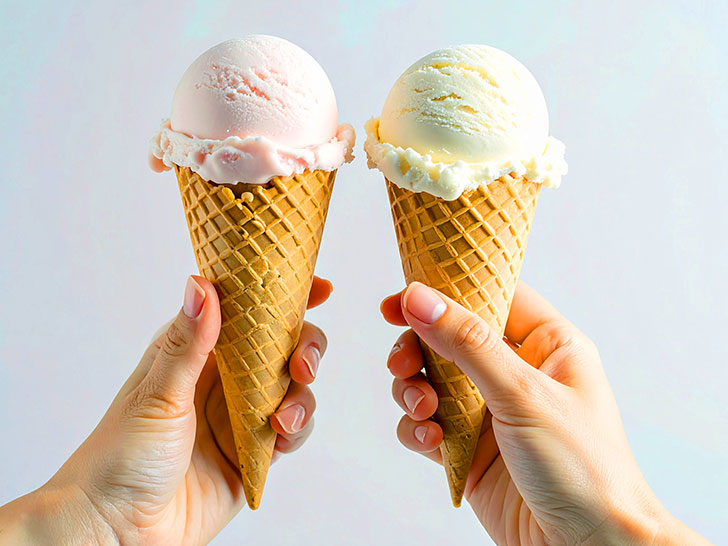 アイスクリームを持つ手