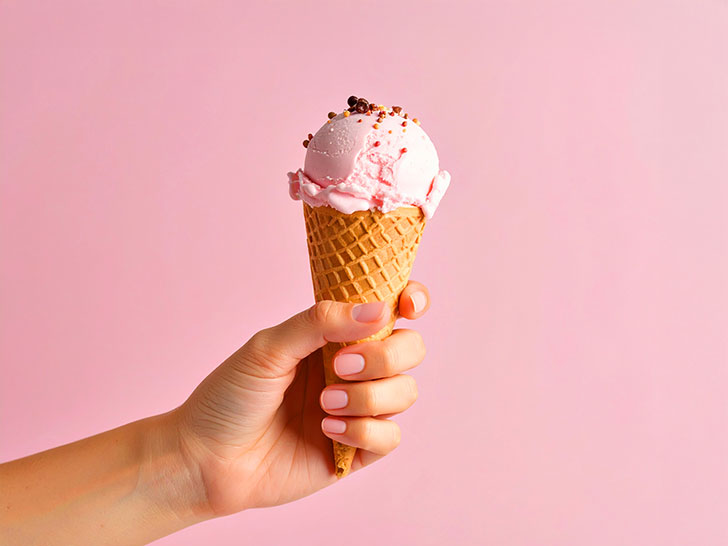 アイスクリームを持つ手