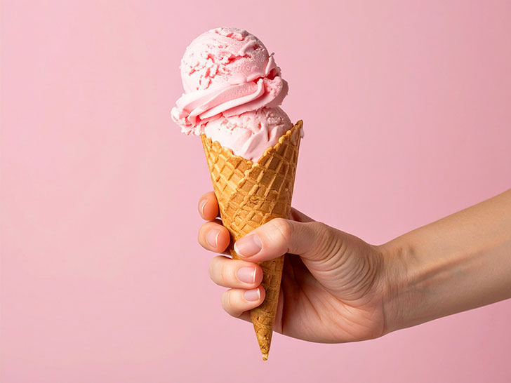 アイスクリームを持つ手