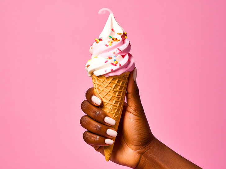 アイスクリームを持つ手