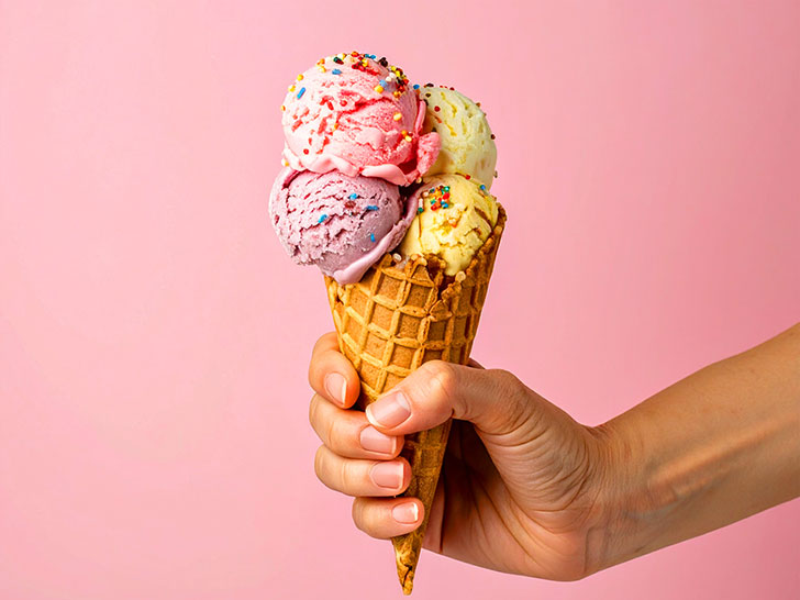 アイスクリームを持つ手