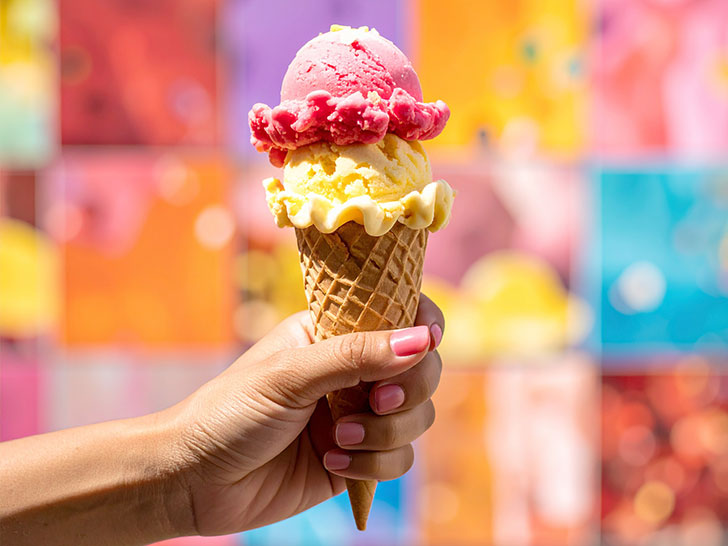 アイスクリームを持つ手