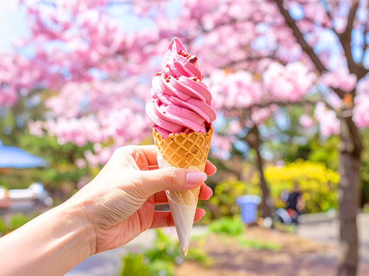 アイスクリームを持つ手