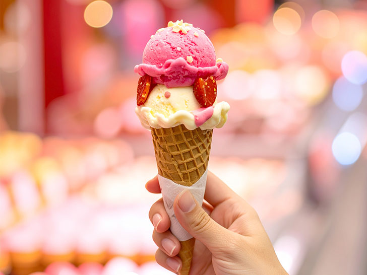 アイスクリームを持つ手