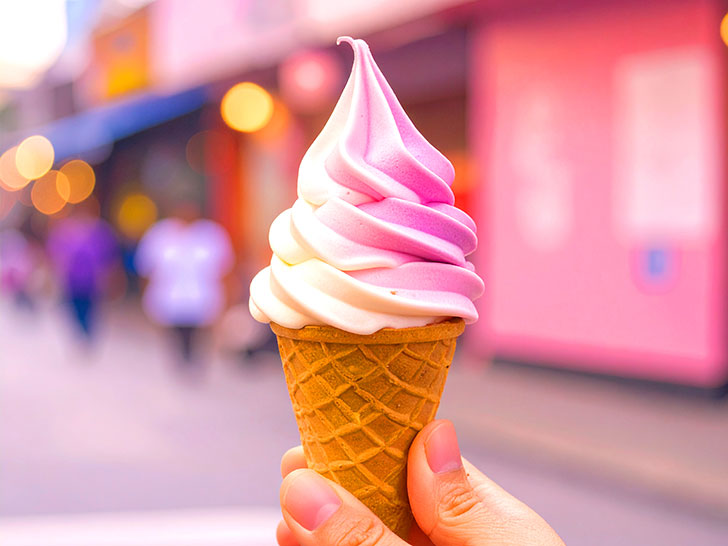 アイスクリームを持つ手