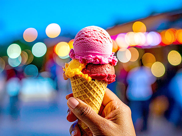 アイスクリームを持つ手