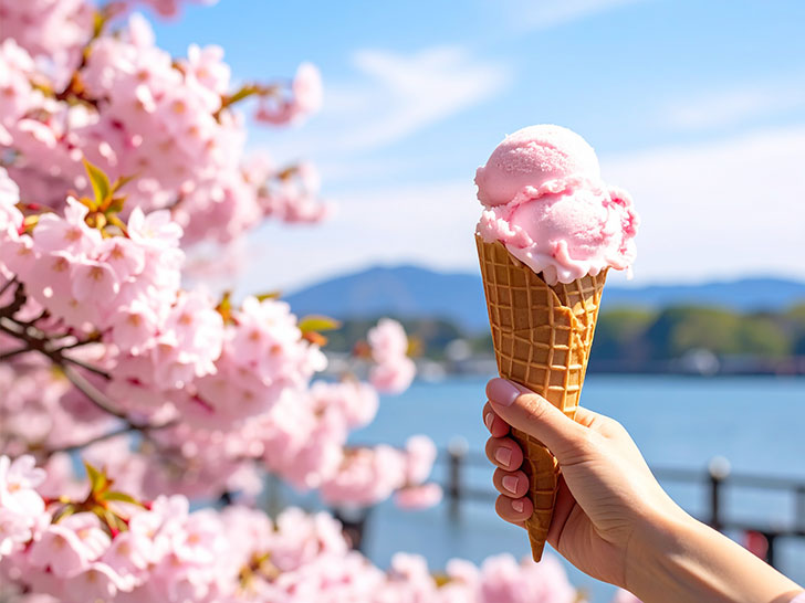 アイスクリームを持つ手