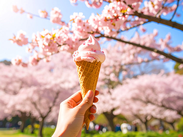 アイスクリームを持つ手