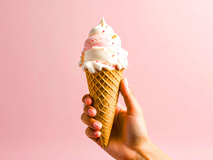 アイスクリームを持つ手
