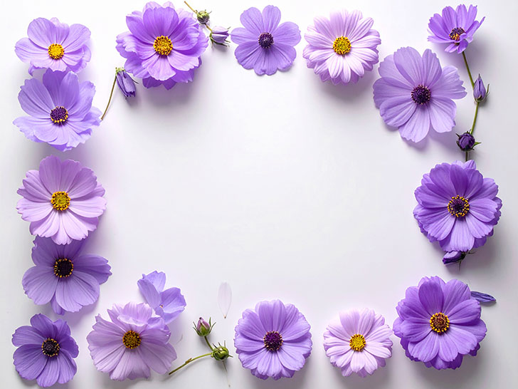 たくさんの紫色の花のイメージ