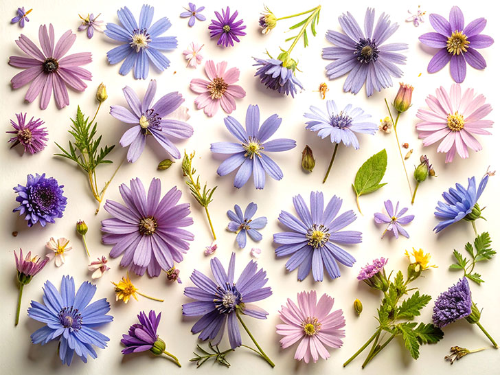 たくさんの紫色の花のイメージ