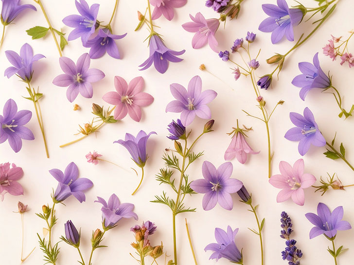 たくさんの紫色の花のイメージ