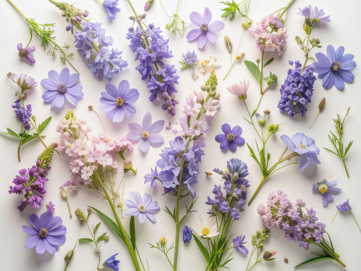 たくさんの紫色の花のイメージ