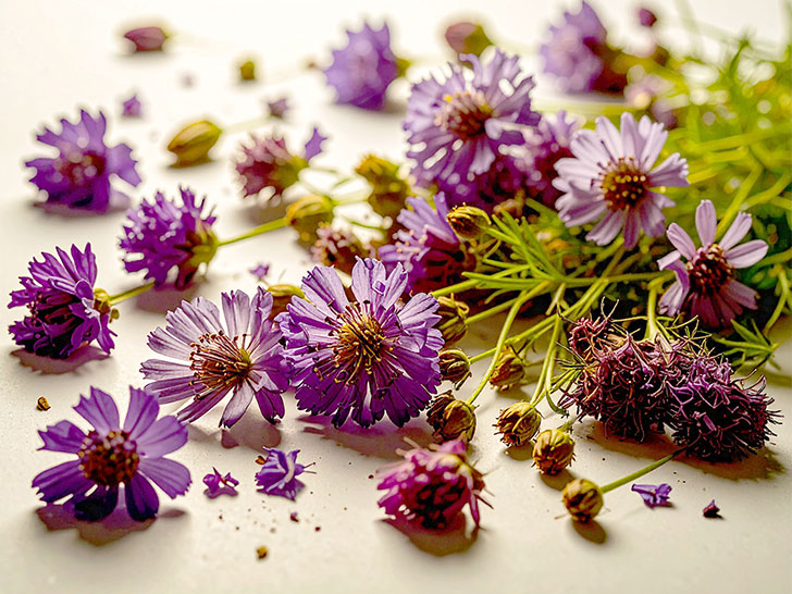 たくさんの紫色の花のイメージ