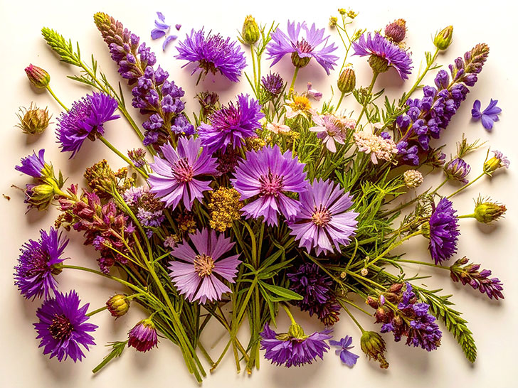 たくさんの紫色の花のイメージ