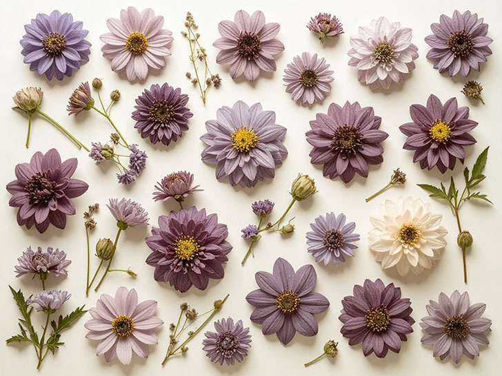 たくさんの紫色の花のイメージ