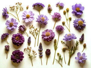 たくさんの紫色の花のイメージ