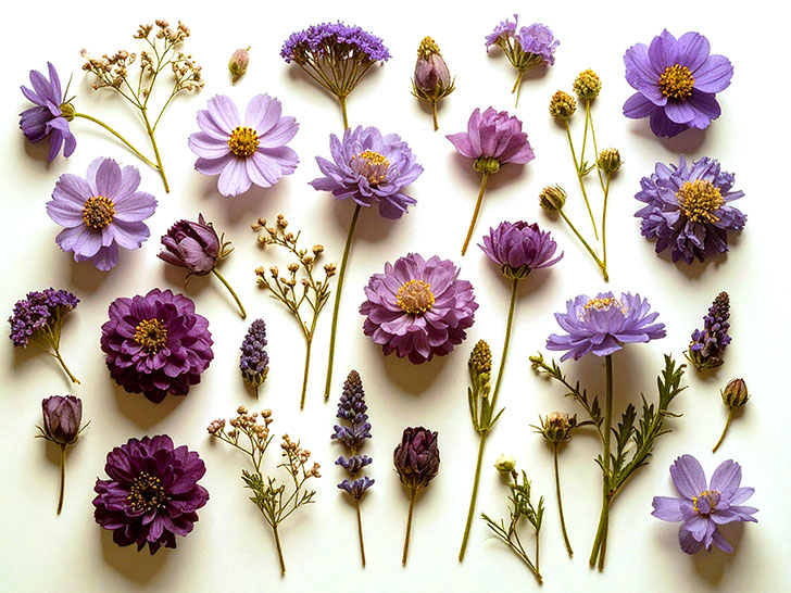 たくさんの紫色の花のイメージ