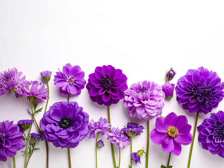 たくさんの紫色の花のイメージ