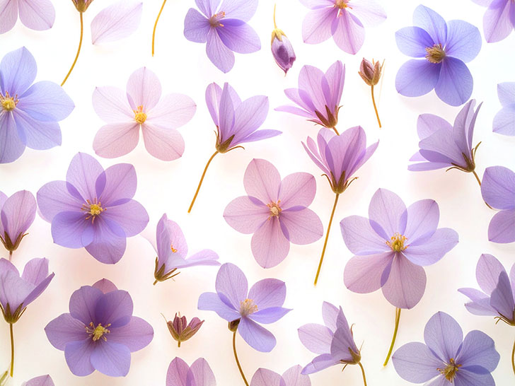 たくさんの紫色の花のイメージ