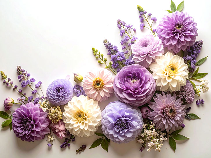 たくさんの紫色の花のイメージ