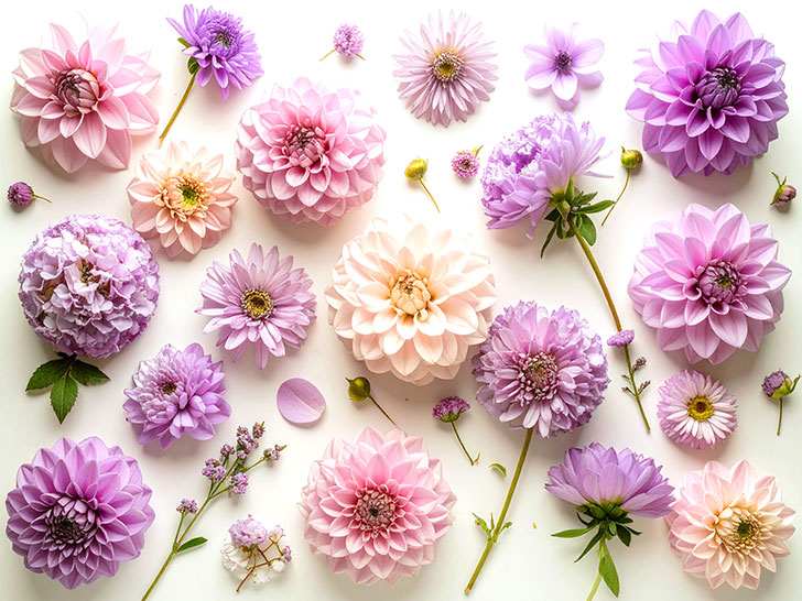 たくさんの紫色の花のイメージ