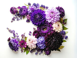 たくさんの紫色の花のイメージ