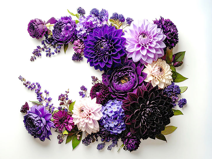 たくさんの紫色の花のイメージ