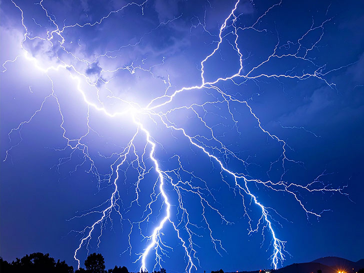 雷雲の空と稲妻