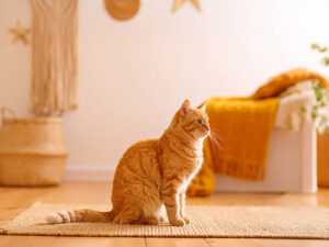 モダンでオシャレな部屋にたたずむ猫